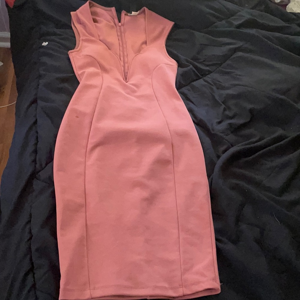 mauve deep v cut windsor dress very sexy.